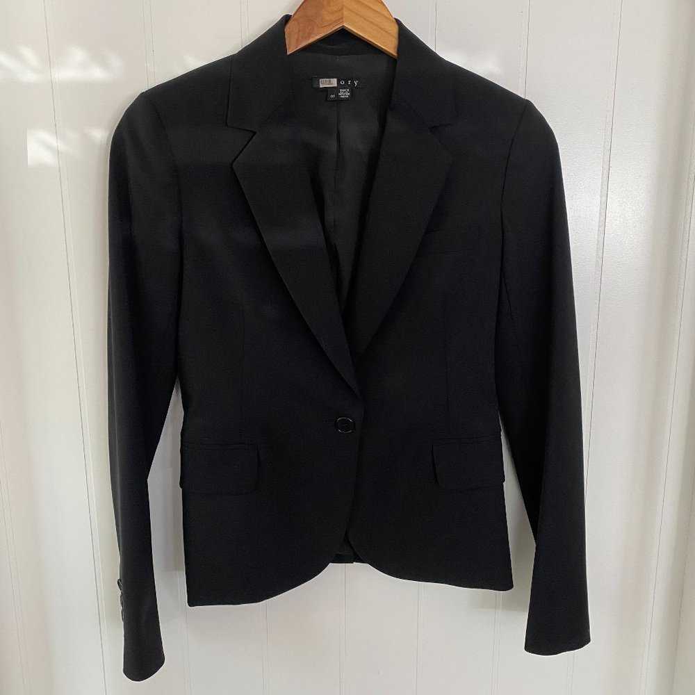 Theory Stretch Wool Black Suit Blazer - 0